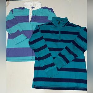 Boys striped Henley shirt and Rugby shirt size M (8/9) (J. Crew)